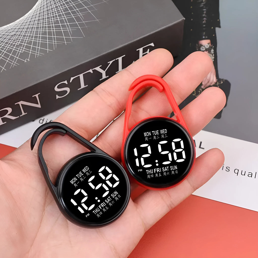 Mini electronic watch with LED luminous display on plastic strap in multiple colour options