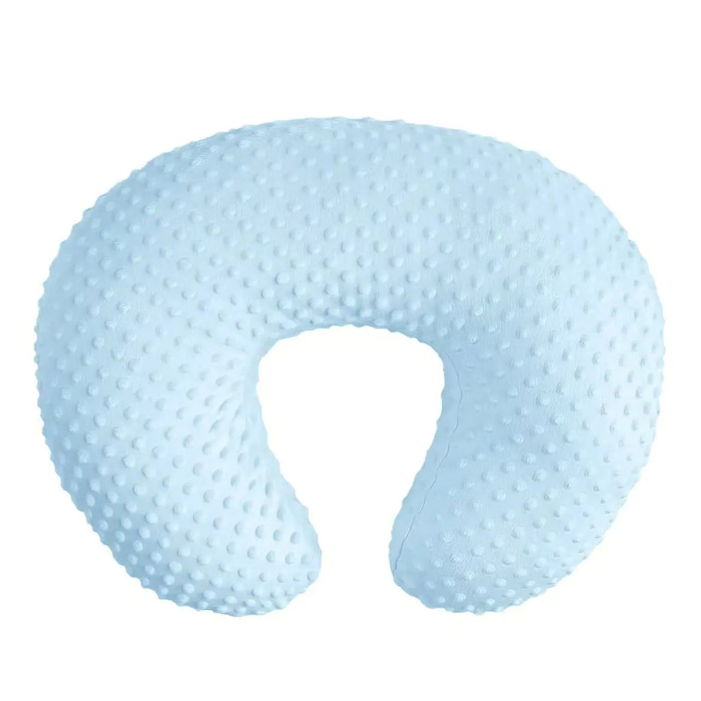 Multifunctional nursing pillow with a built-in spill channel, shown in a choice of colours.