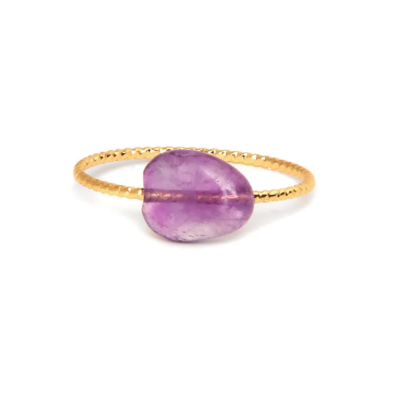 Geometric agate women's ring in eight colour options with original design