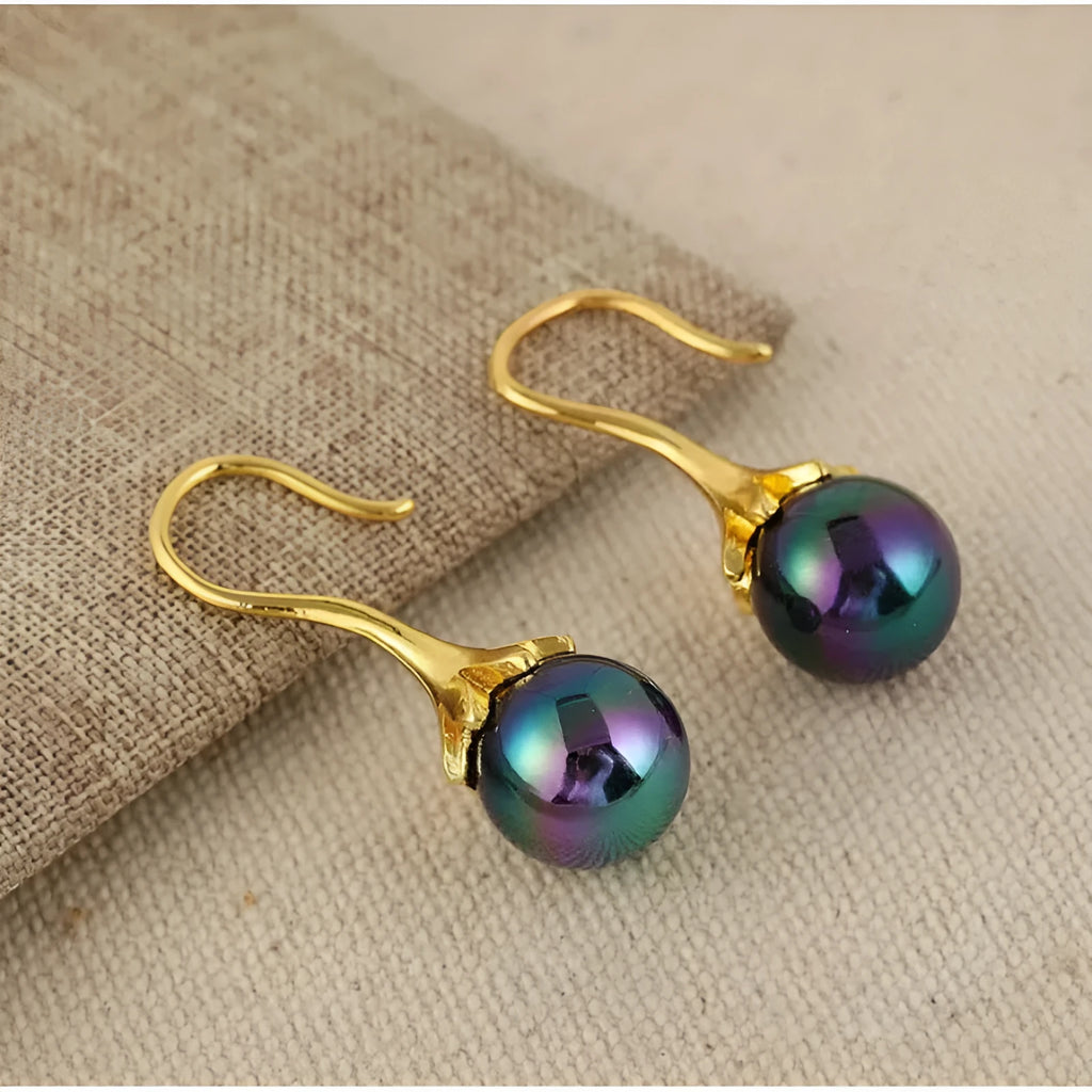 Women's retro fashion alloy earrings with electroplated imitation gold finish