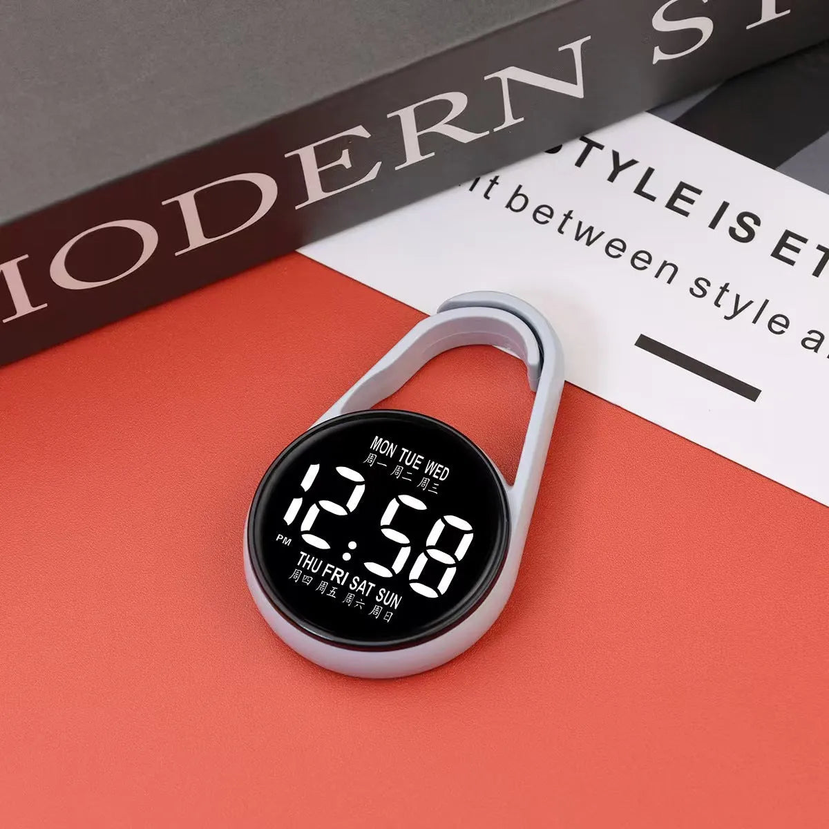 Mini electronic watch with LED luminous display on plastic strap in multiple colour options