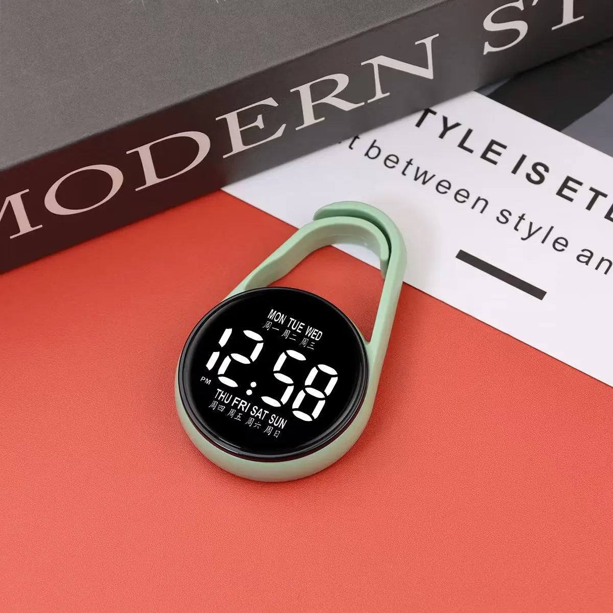 Mini electronic watch with LED luminous display on plastic strap in multiple colour options