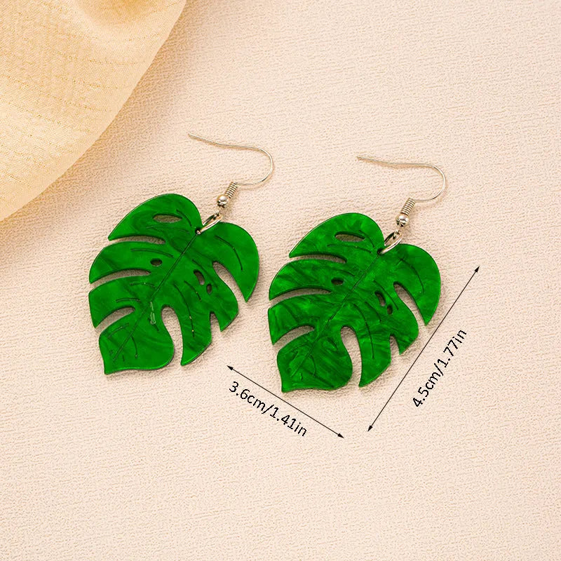 Summer Atmosphere Coconut Jackfruit drop earrings in acrylic with alloy hooks, five colour variations
