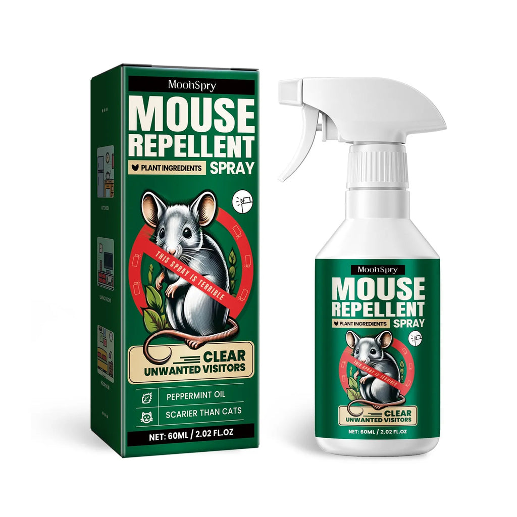 60 ml natural rat repellent spray bottle with clove and peppermint oils for home and car use