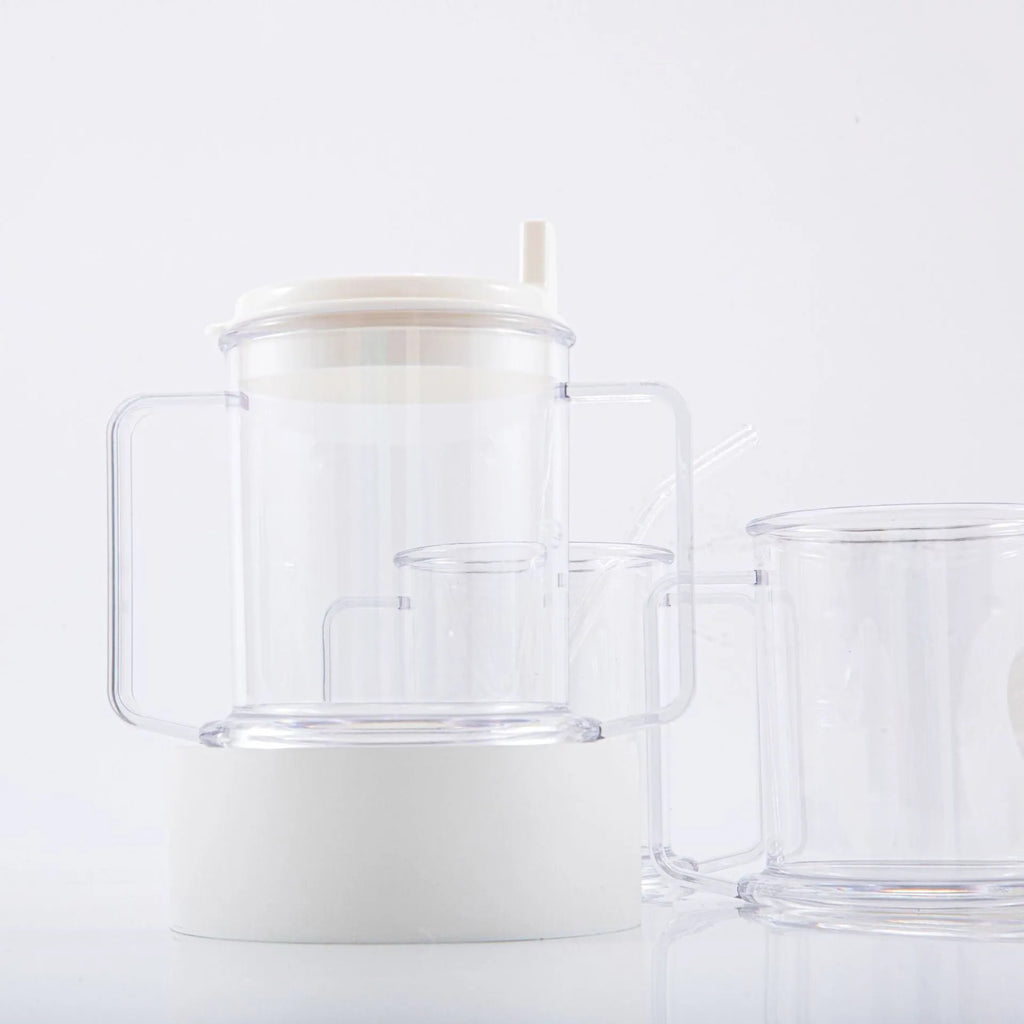 Transparent PP plastic spill-proof drinking cup with modern simple design