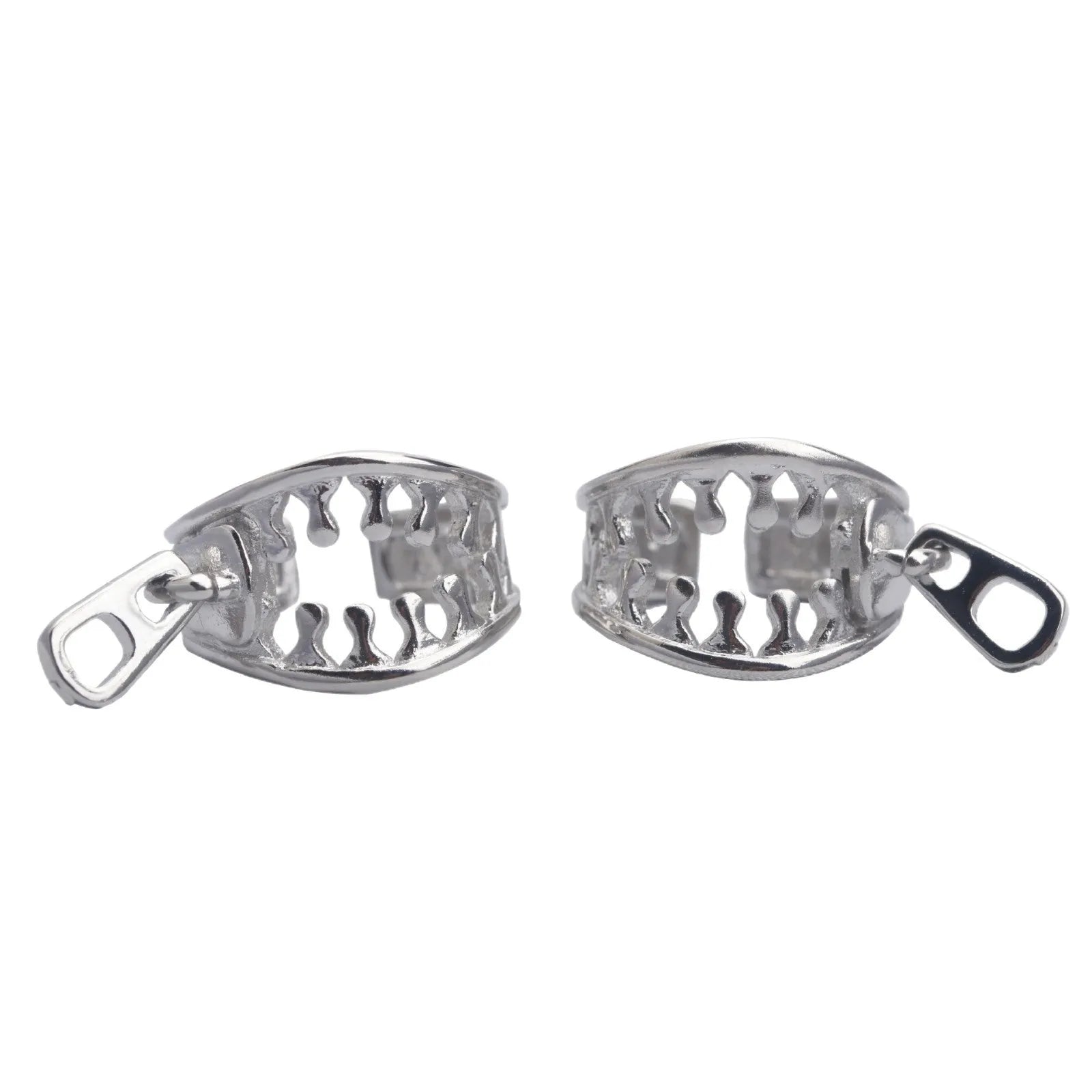 Copper geometric ear clips with line detailing and bone clip fastening in ES862 colour