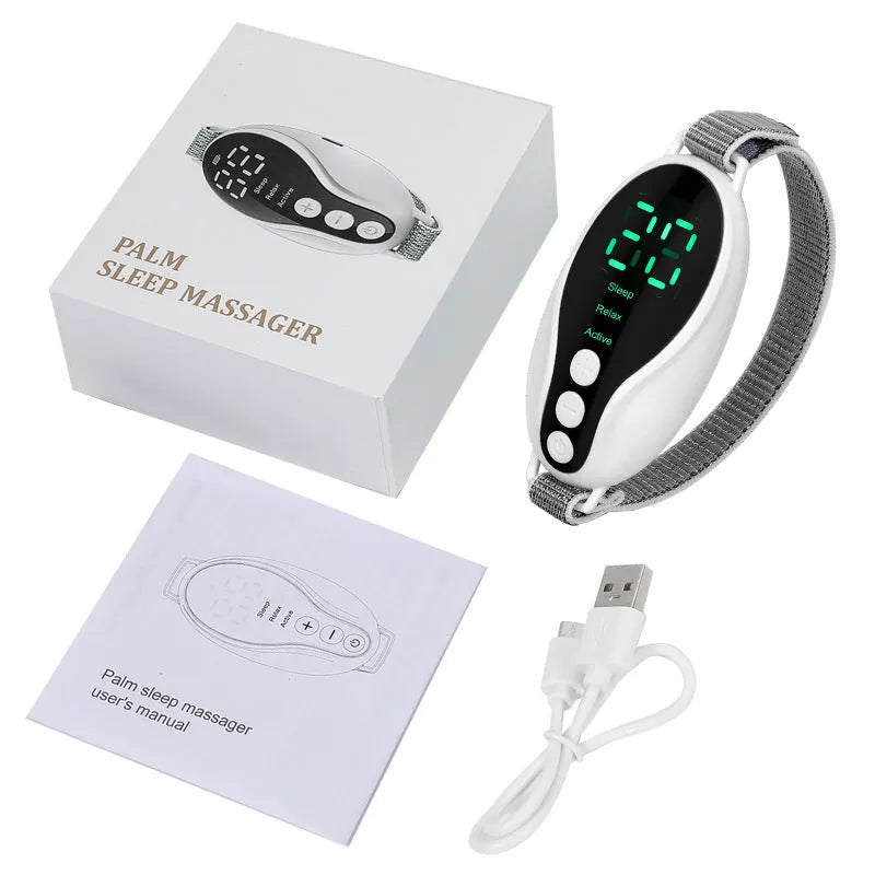 White and blue USB sleep aid device with digital display showing 20-position wind adjustment settings