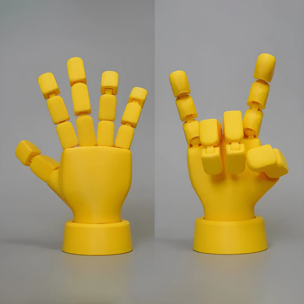 Yellow movable joint hand ornaments with American style decoration