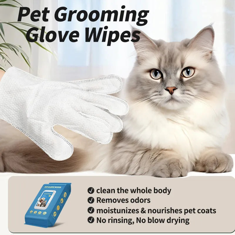 Pack of disposable pet gloves for cat bathing and cleaning supplies showing 20 pieces per pack