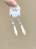 Geometric heart-shaped women's earrings with rhinestone accents and tassel details in electroplated alloy