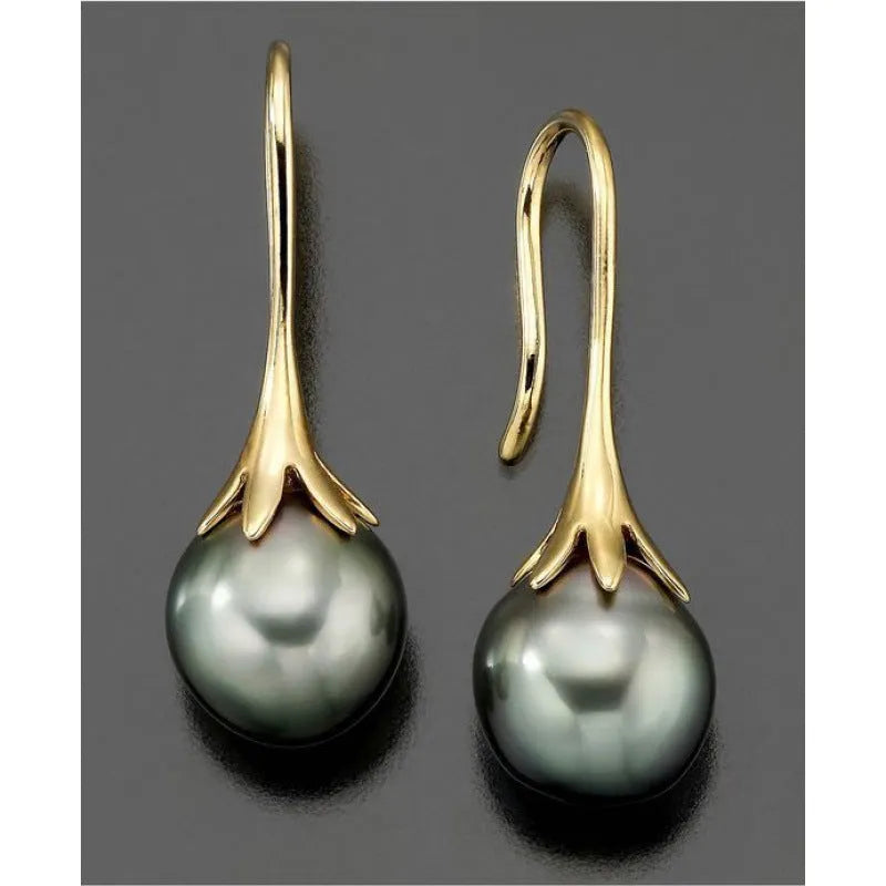 Women's retro fashion alloy earrings with electroplated imitation gold finish