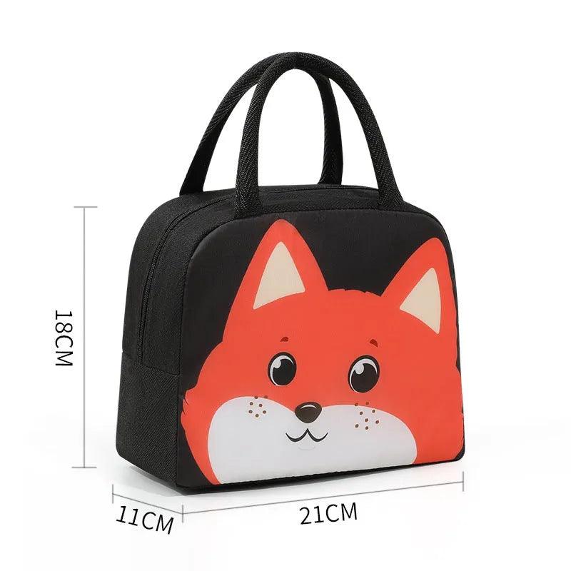 Children's insulated lunch box bag with cartoon character design and aluminium foil lining