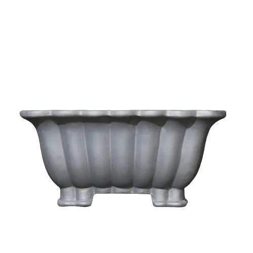 Purple sand ceramic square bonsai pot classical style desktop planter 37cm x 15cm