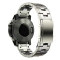 Garmin Fenix and Jiaming compatible watch strap in silver, black, and titanium colours