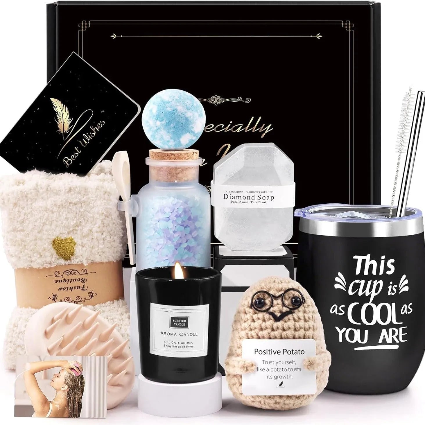 Soy wax aromatherapy candle gift set in presentation box with multiple colour theme options