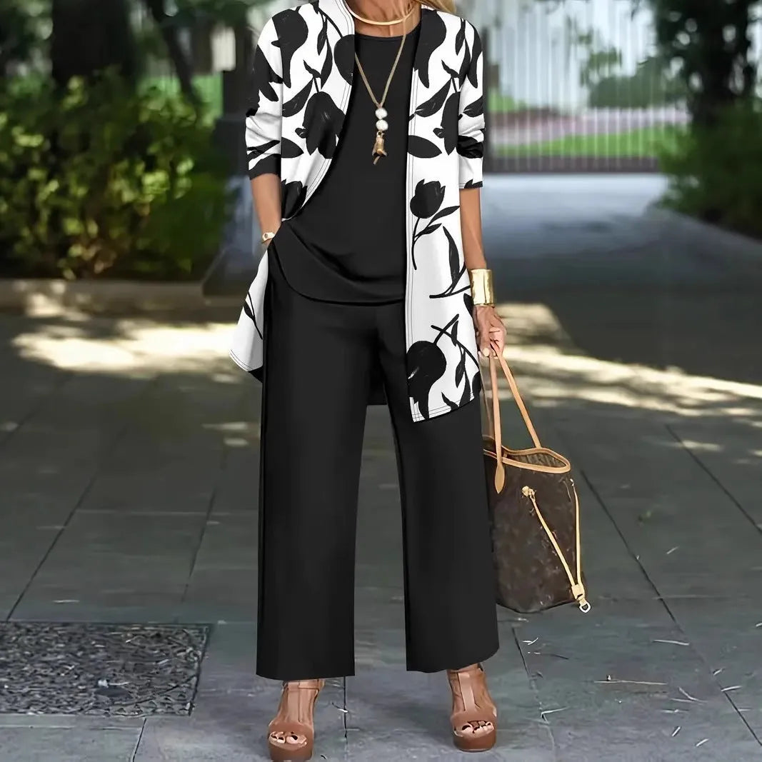Women's three-piece casual suit in Japanese Korean style with coat, vest and trousers