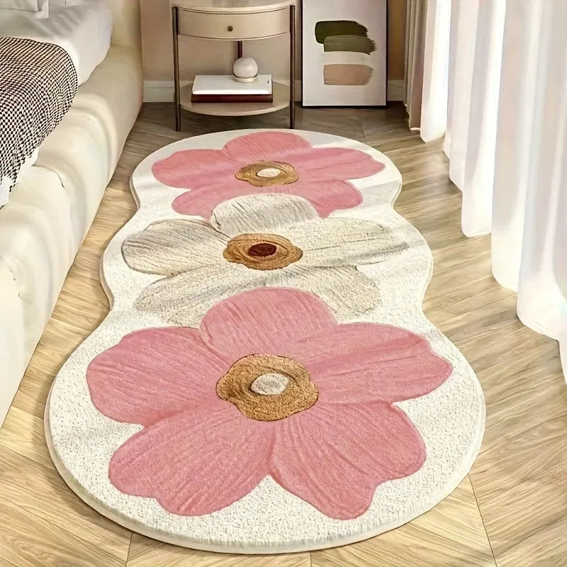 Flower shaped cashmere bedside blanket with alien cartoon design in multiple colour options