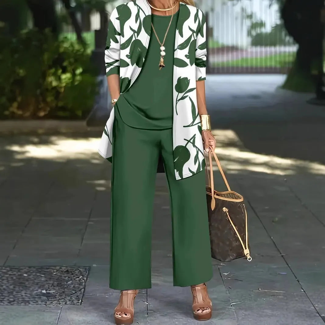 Women's three-piece casual suit in Japanese Korean style with coat, vest and trousers