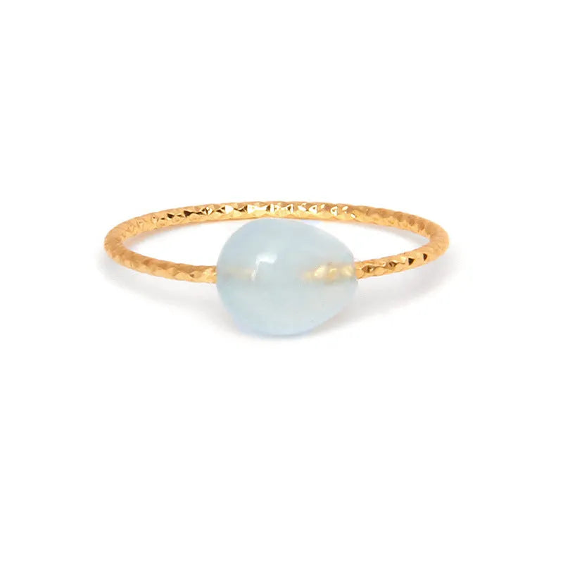 Geometric agate women's ring in eight colour options with original design