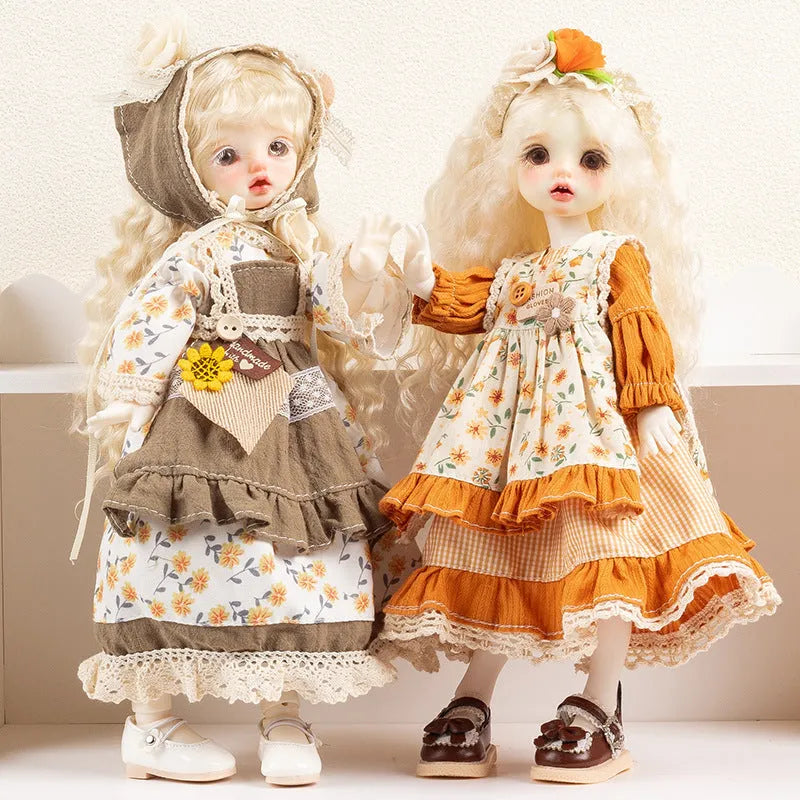 French luxury doll clothes set in 10 colour patterns for teenage dolls aged 7-14 years