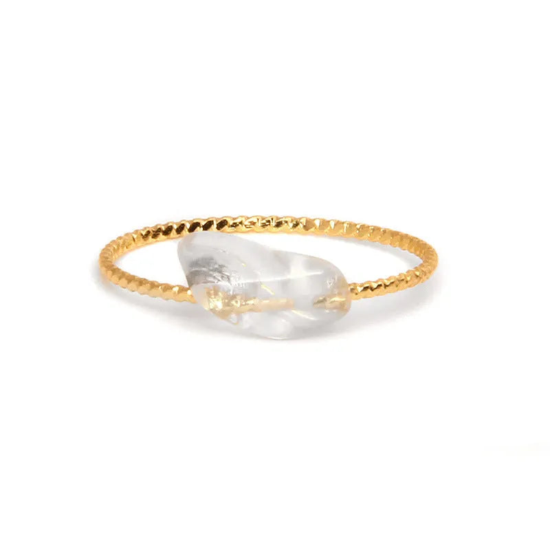 Geometric agate women's ring in eight colour options with original design