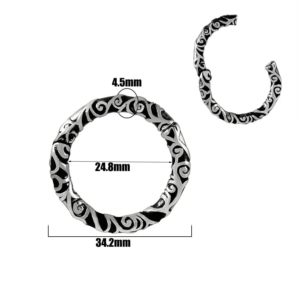 Totem pattern stainless steel fashion earrings with electroplated finish in multiple colour options