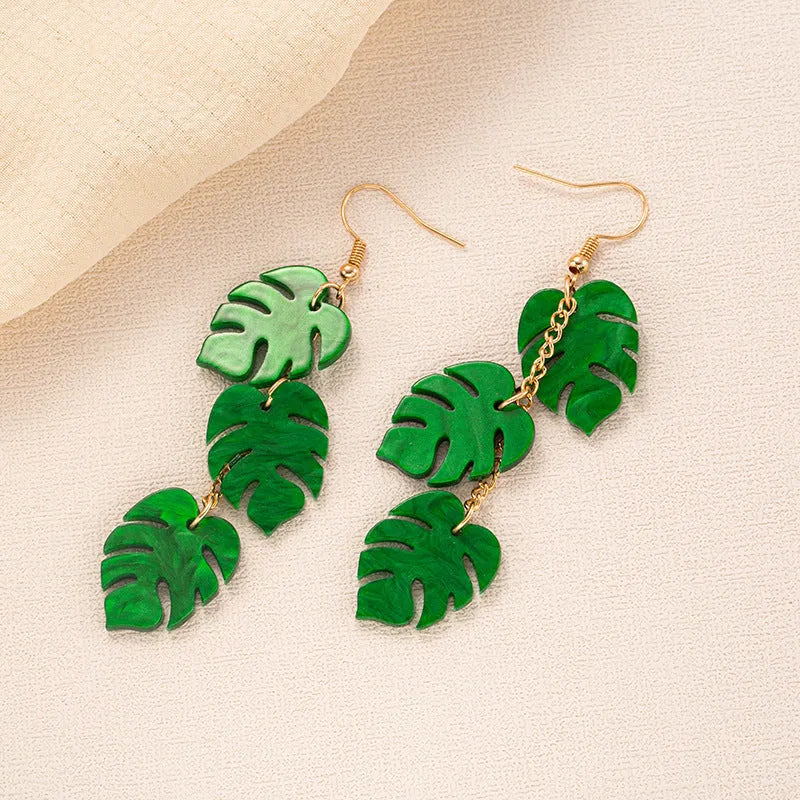Summer Atmosphere Coconut Jackfruit drop earrings in acrylic with alloy hooks, five colour variations