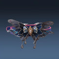 Purple temperature change butterfly collar necklace with rhinestone decoration on alloy chain