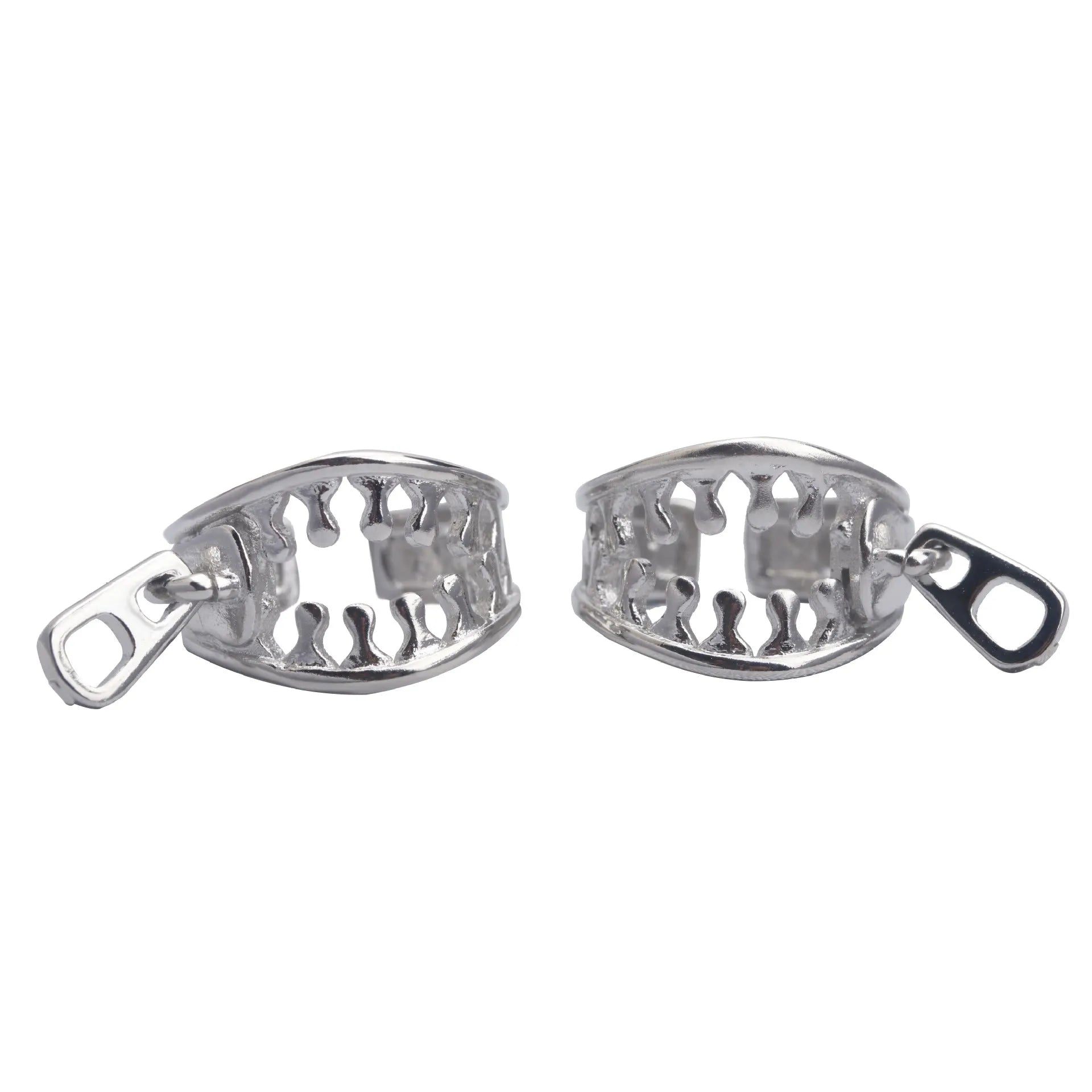 Copper geometric ear clips with line detailing and bone clip fastening in ES862 colour