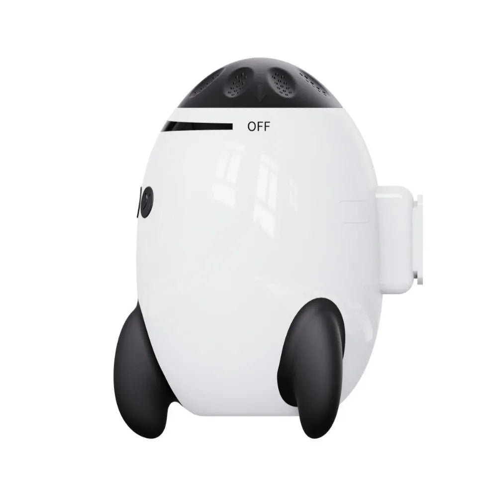 White baby sleep comforter device with automatic shaking and Bluetooth connection for infant soothing