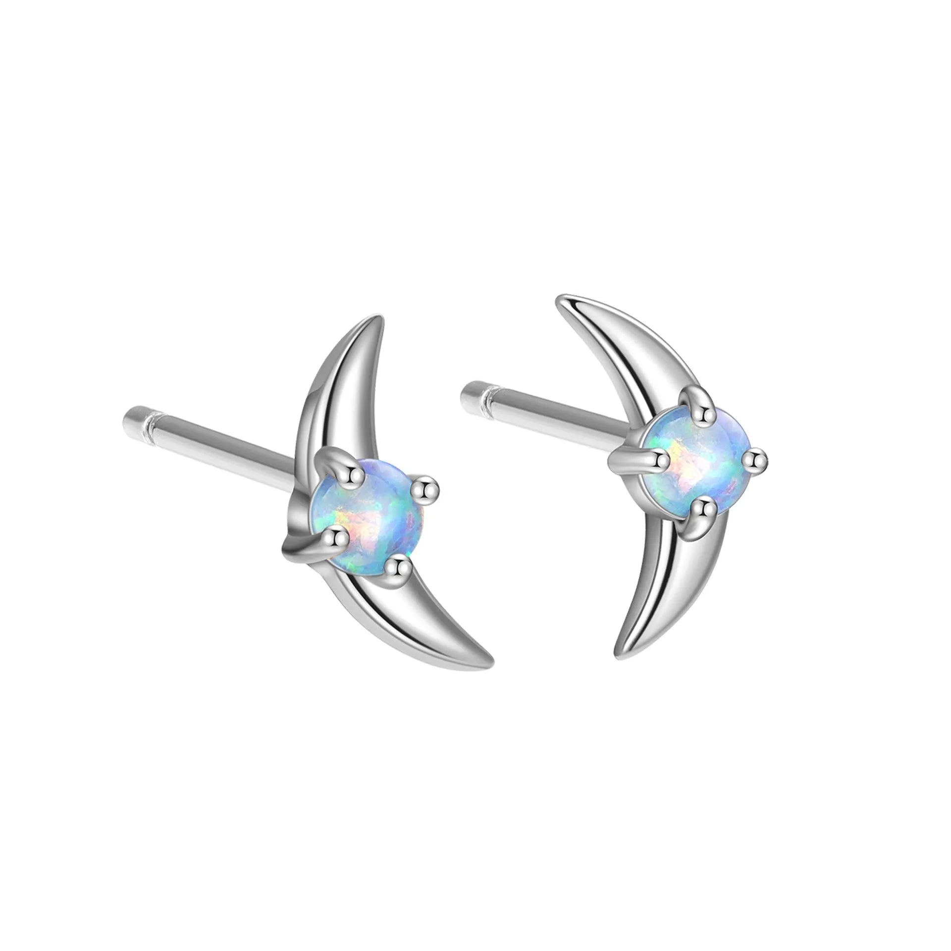 Geometric women's earrings in 925 silver with stone accents and electroplated finish