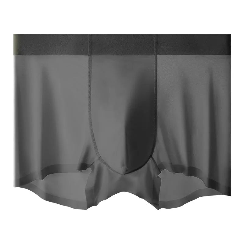 Ice silk men's cooling antibacterial shorts in bean green colour with seamless construction
