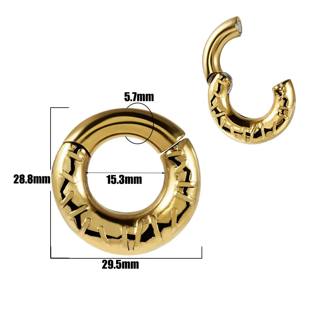 Totem pattern stainless steel fashion earrings with electroplated finish in multiple colour options