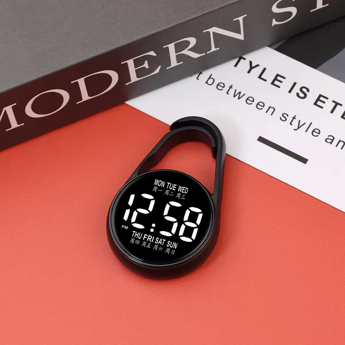 Mini electronic watch with LED luminous display on plastic strap in multiple colour options