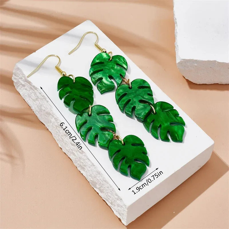 Summer Atmosphere Coconut Jackfruit drop earrings in acrylic with alloy hooks, five colour variations