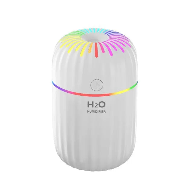 USB-powered mini car humidifier with animal design in green, pink or white colours