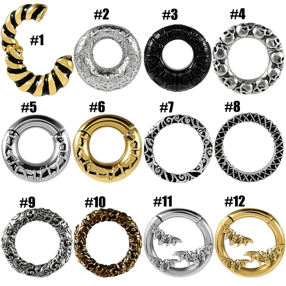 Totem pattern stainless steel fashion earrings with electroplated finish in multiple colour options