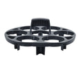 Black plastic egg holder cooking basket rack with modern design on a white background.