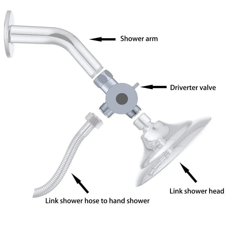 Copper shower water distributor joint with connection fittings for plumbing installation