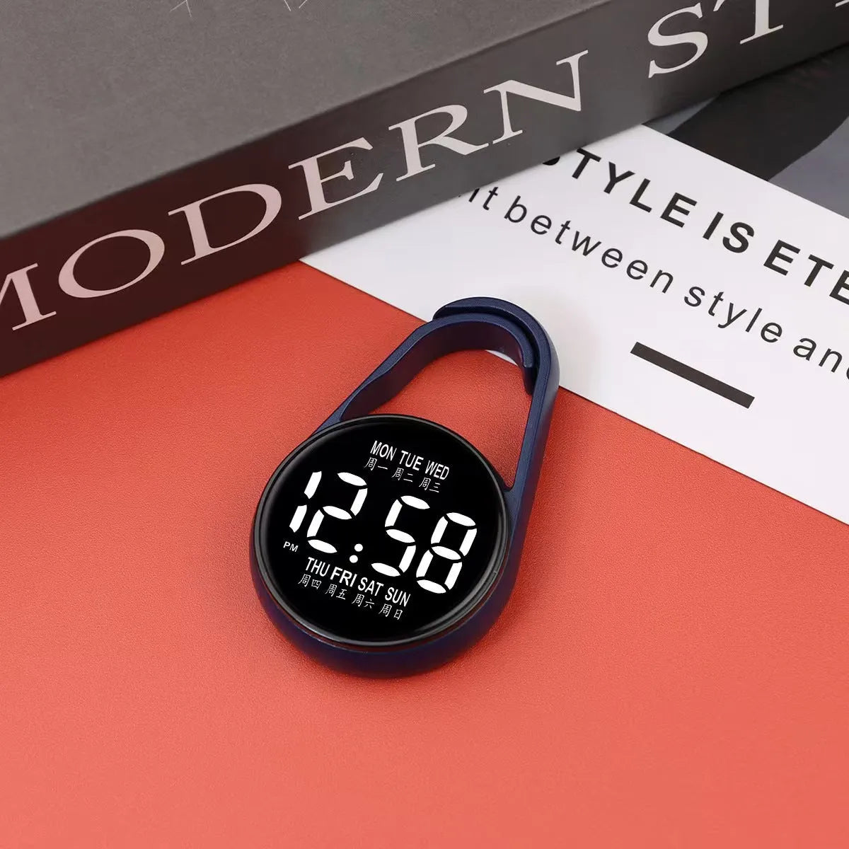 Mini electronic watch with LED luminous display on plastic strap in multiple colour options