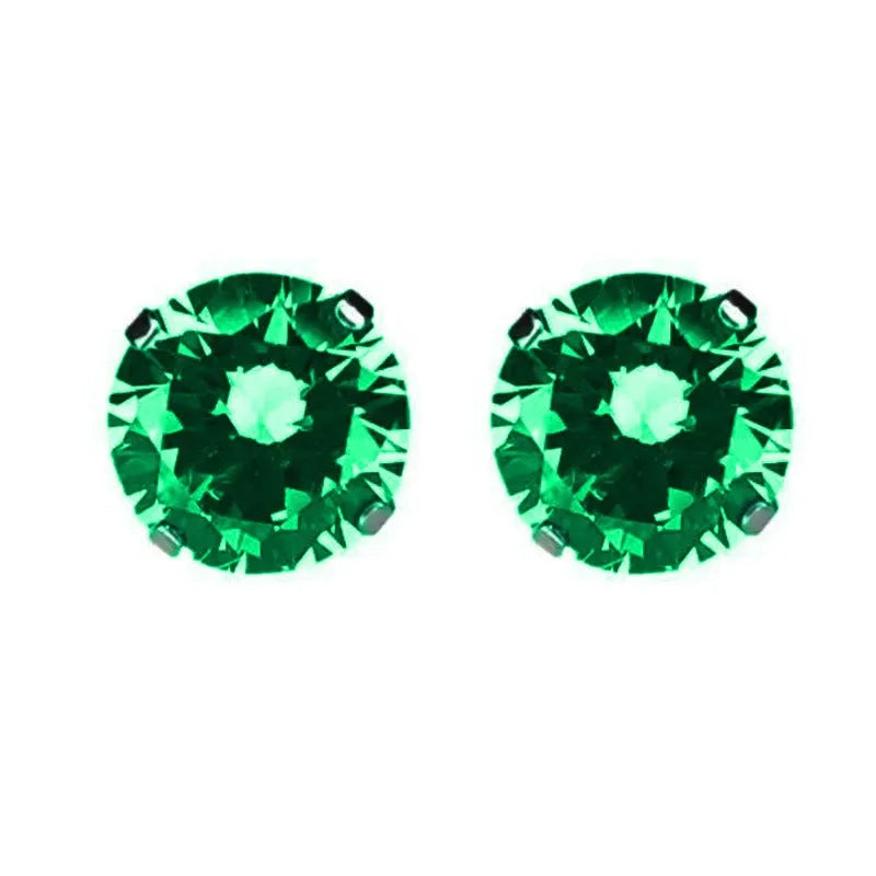 Double-headed zircon titanium alloy navel stud body jewellery on a white background.