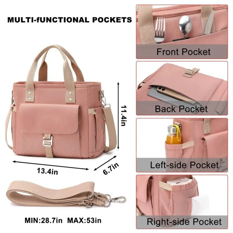 Cube style hiking picnic bag with portable belt and removable shoulder strap in Oxford cloth