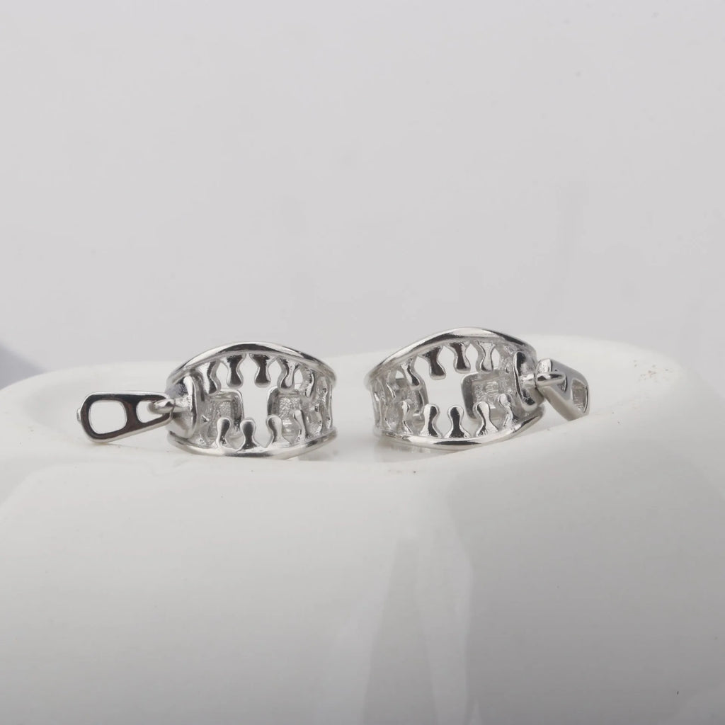 Copper geometric ear clips with line detailing and bone clip fastening in ES862 colour