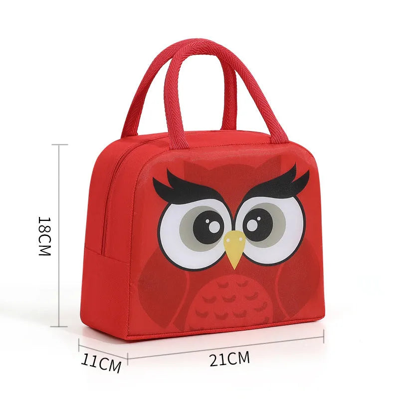 Children's insulated lunch box bag with cartoon character design and aluminium foil lining