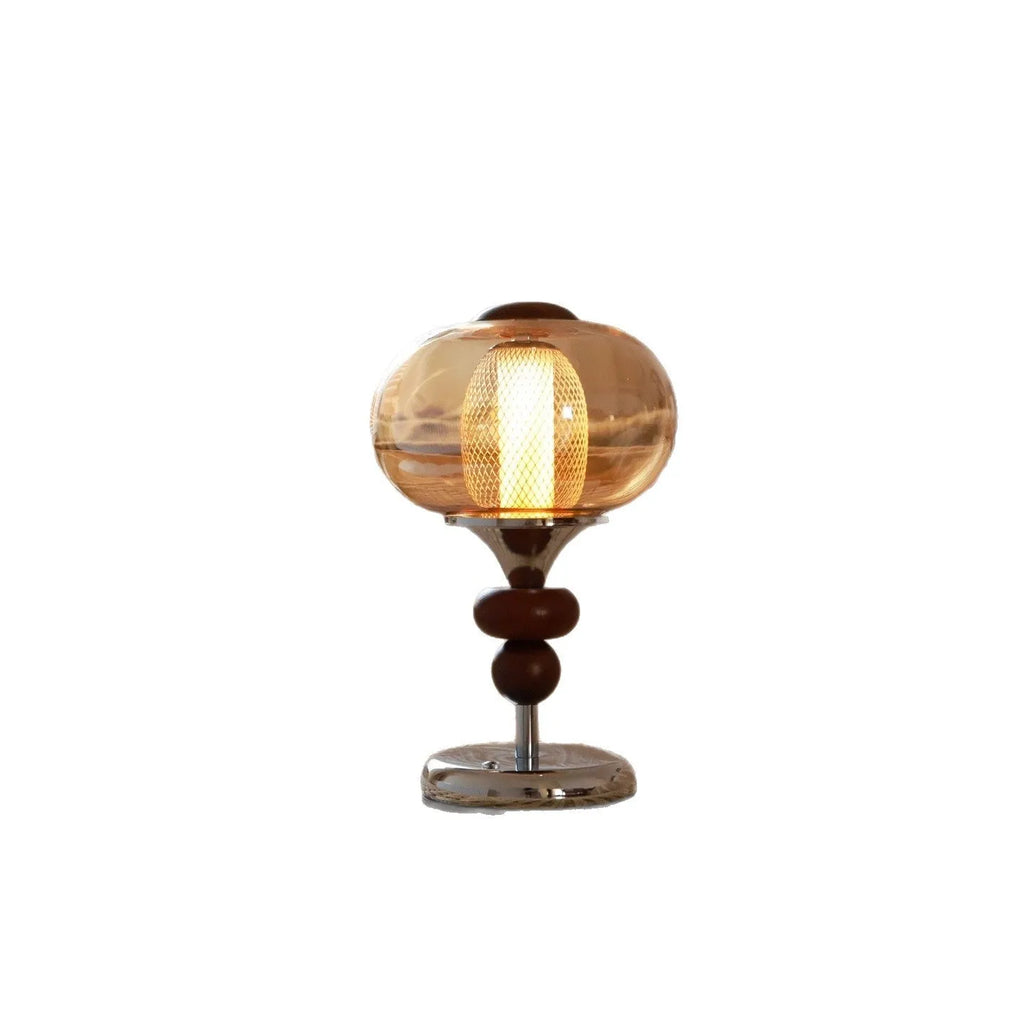Solid wood retro palace table lamp with touch control and three-colour variable lighting