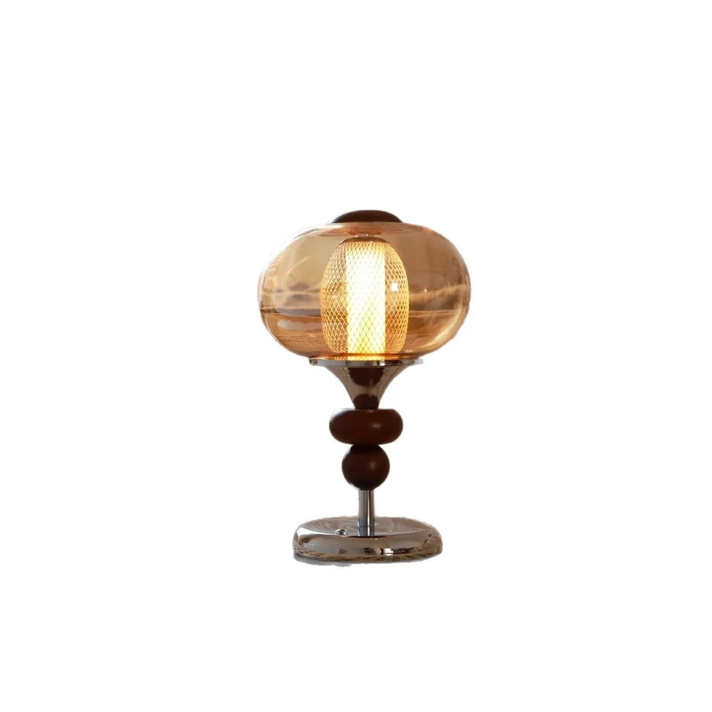 Solid wood retro palace table lamp with touch control and three-colour variable lighting