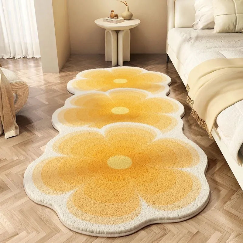 Flower shaped cashmere bedside blanket with alien cartoon design in multiple colour options