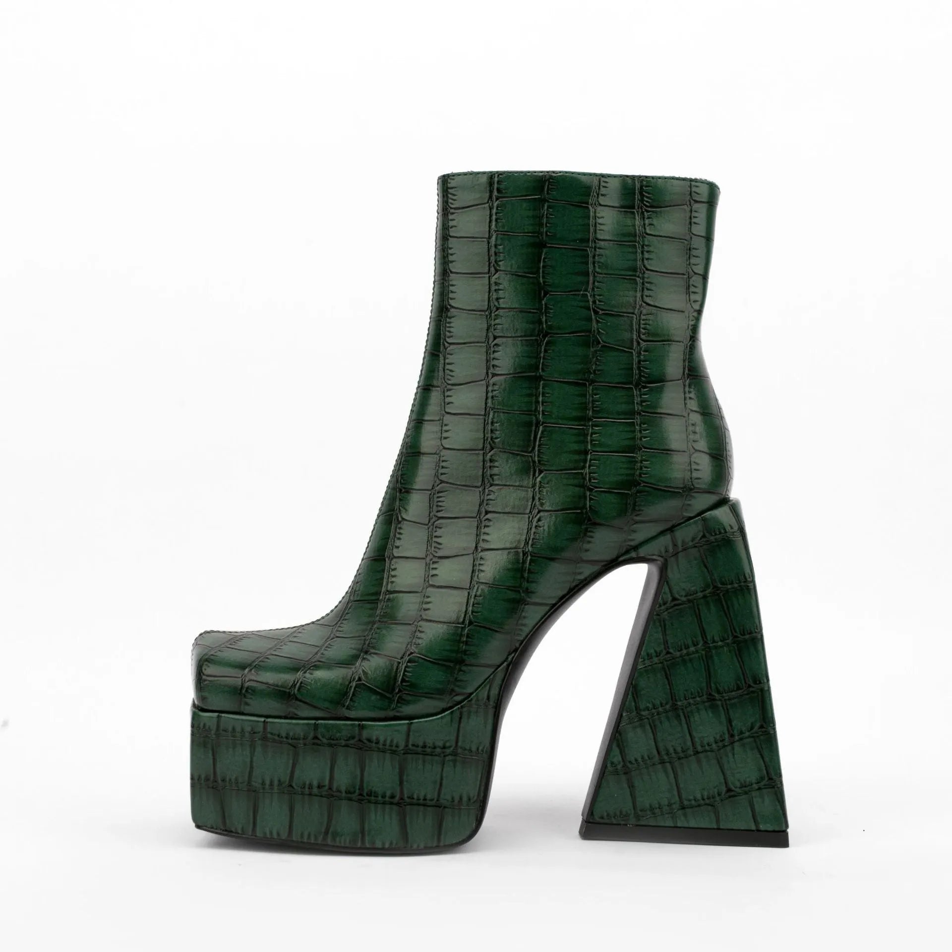 Women's ankle boot in artificial PU with a high heel above 8cm, shown in a solid colour.