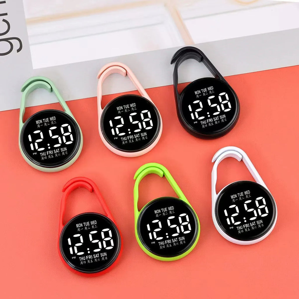 Mini electronic watch with LED luminous display on plastic strap in multiple colour options