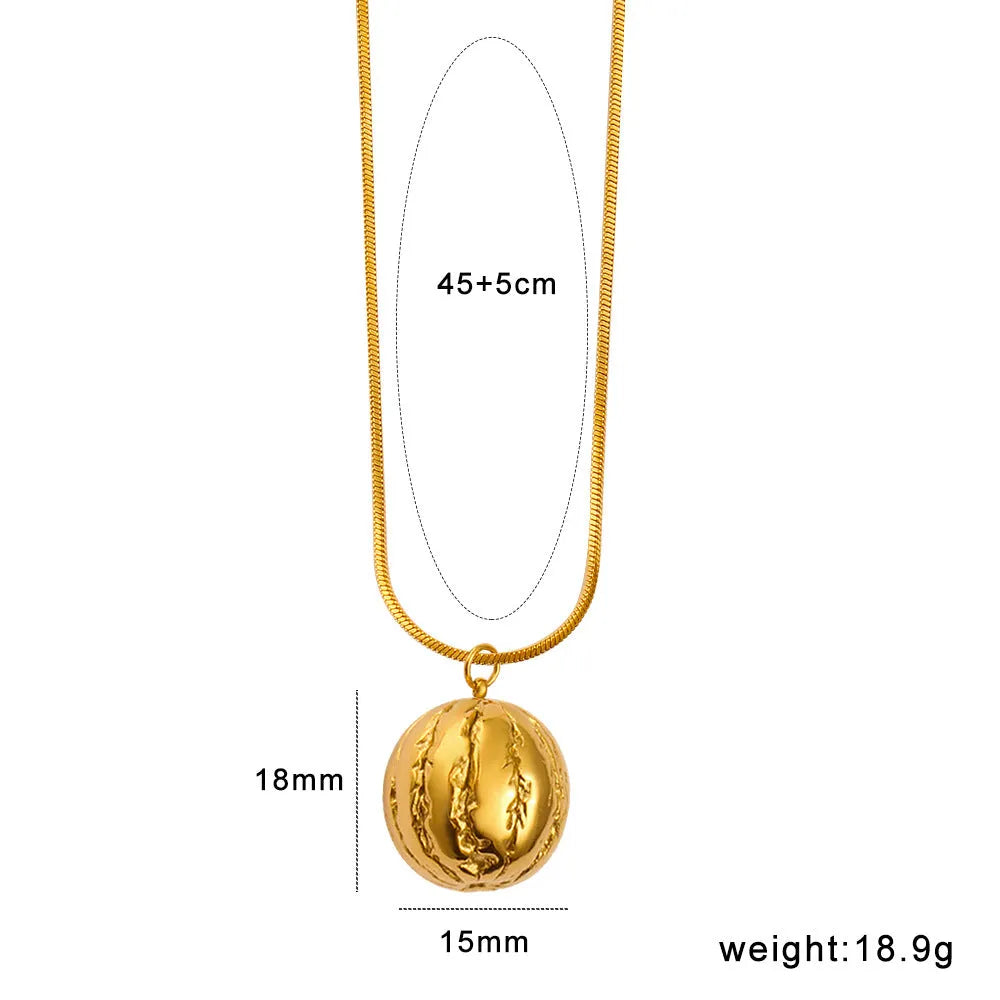 Stainless steel necklace with a detailed alloy fruit pendant charm.